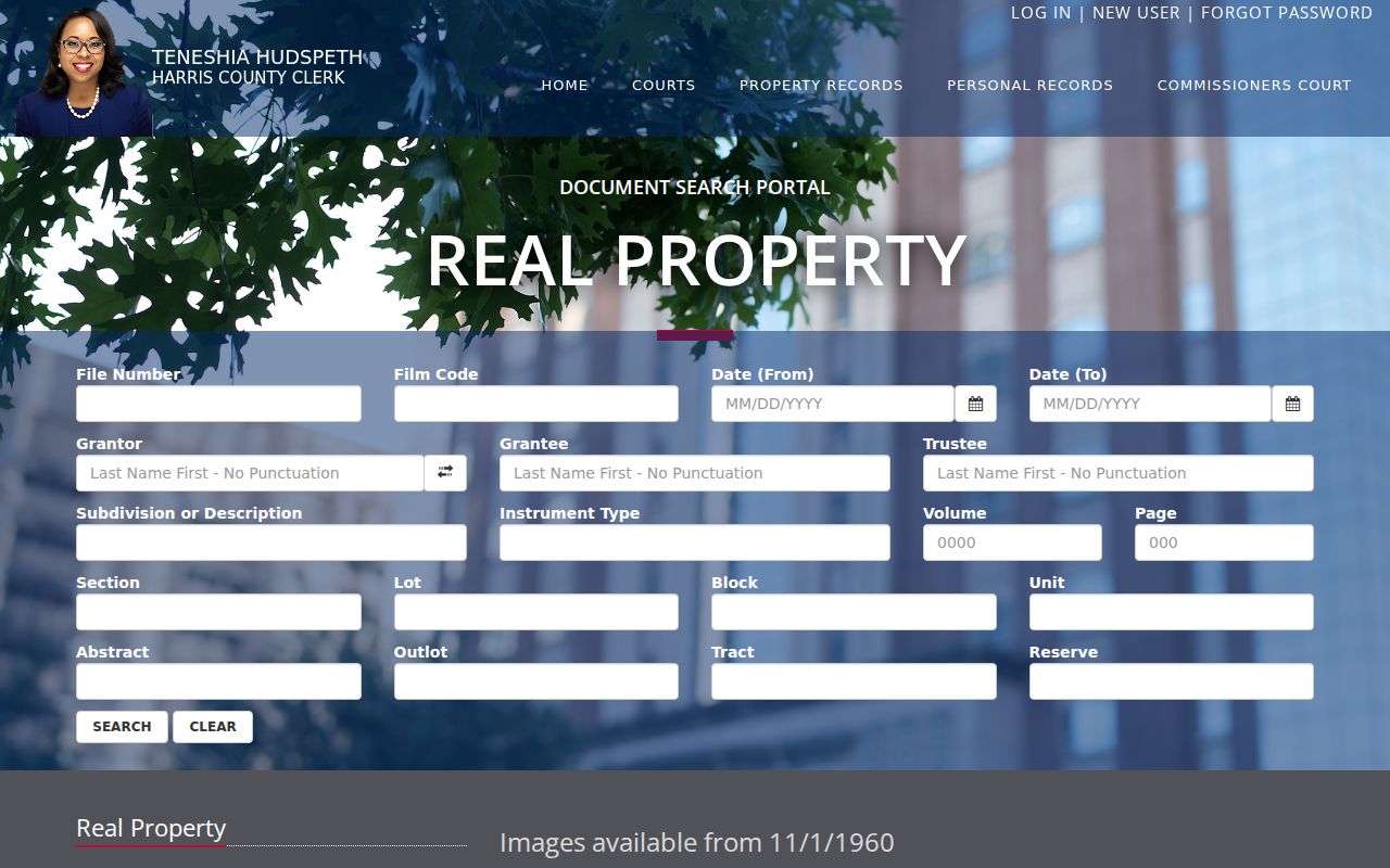 Pasadena residents directory Harris County deed index fields