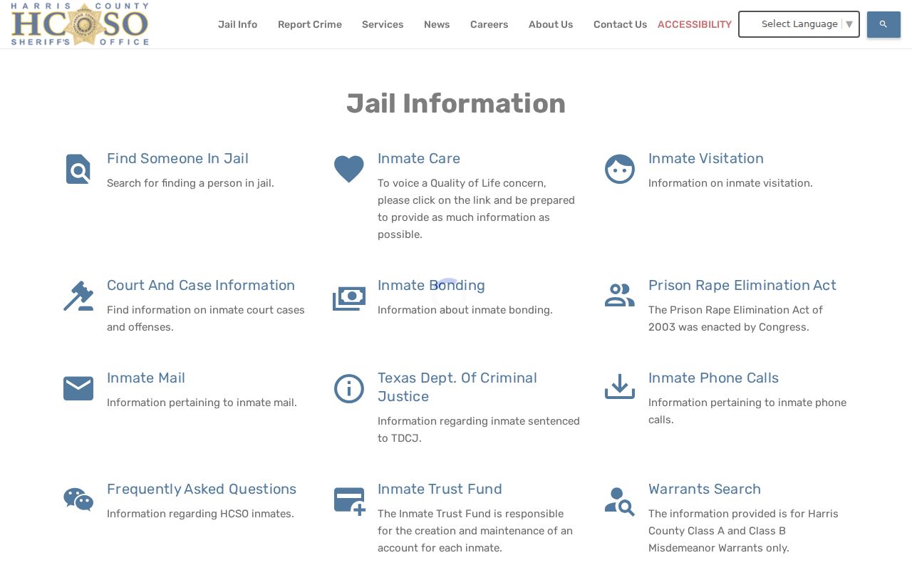 Pasadena residents directory Harris County jail information source