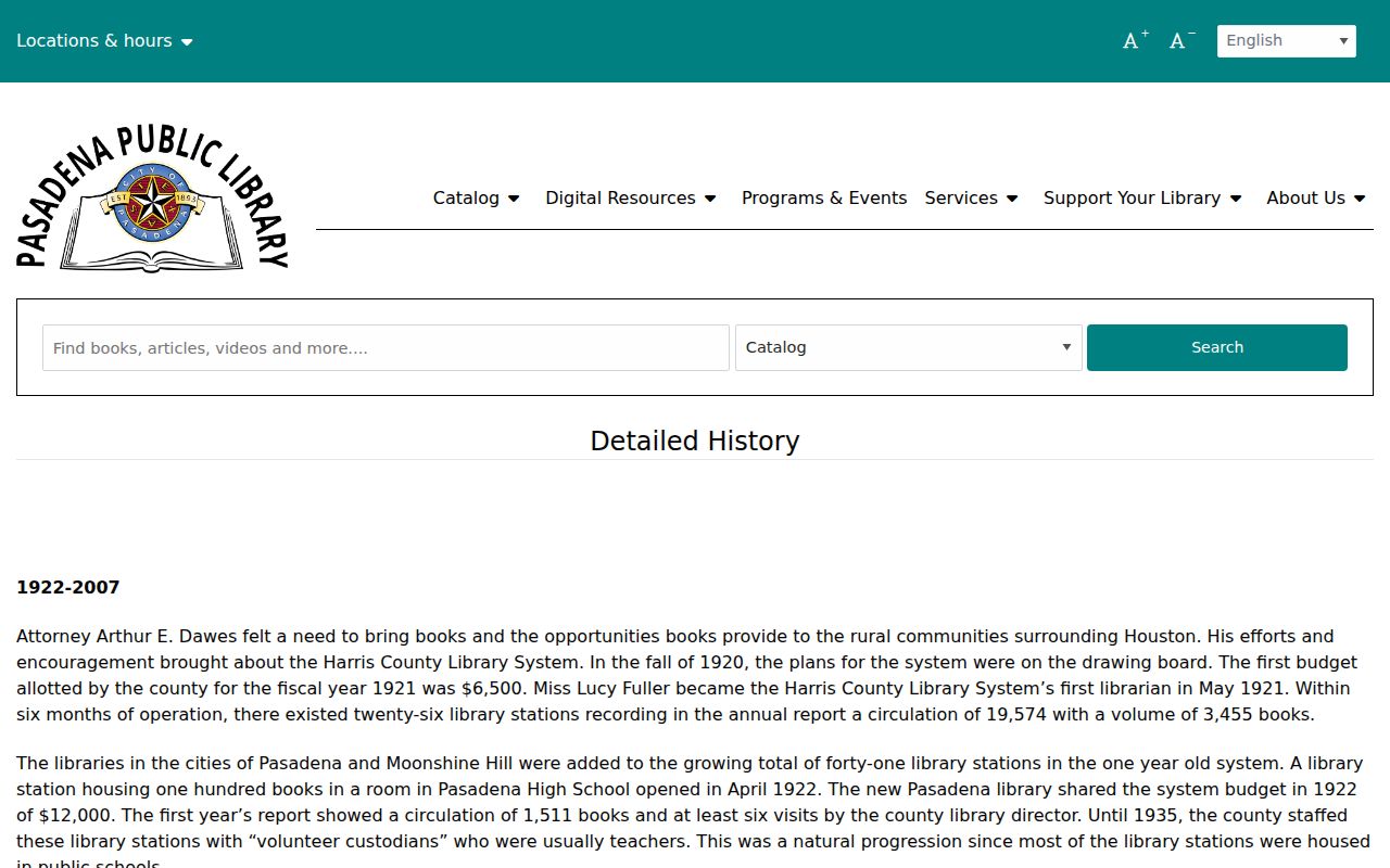 Pasadena previous residents public library local history